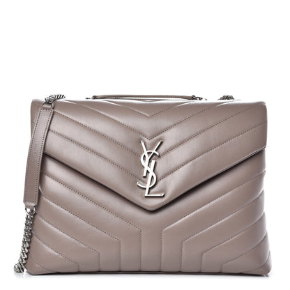 Saint Laurent Calfskin Y Quilted Monogram Medium Loulou Chain Satchel Mink 1 of 9
