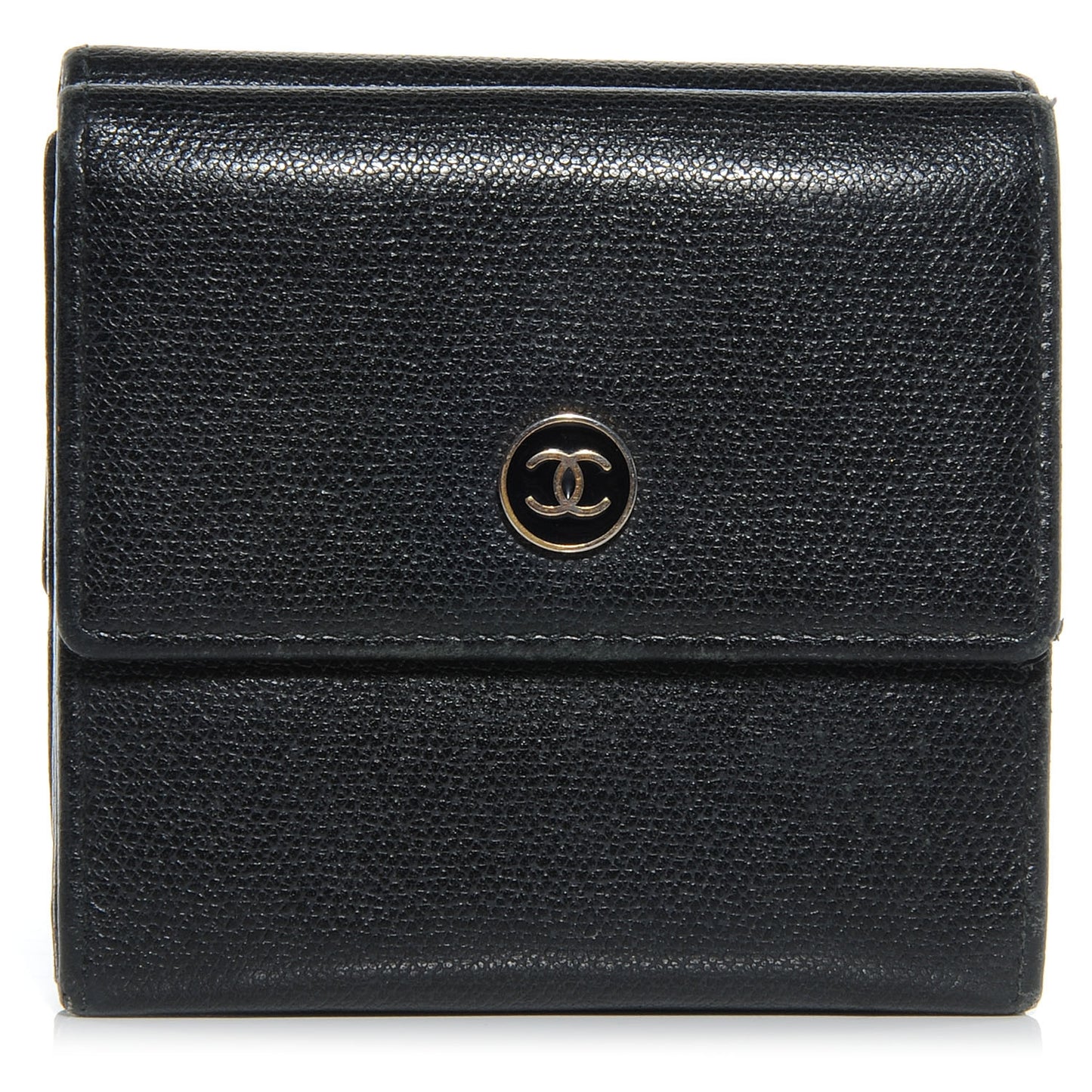 Leather CC Compact Wallet Black