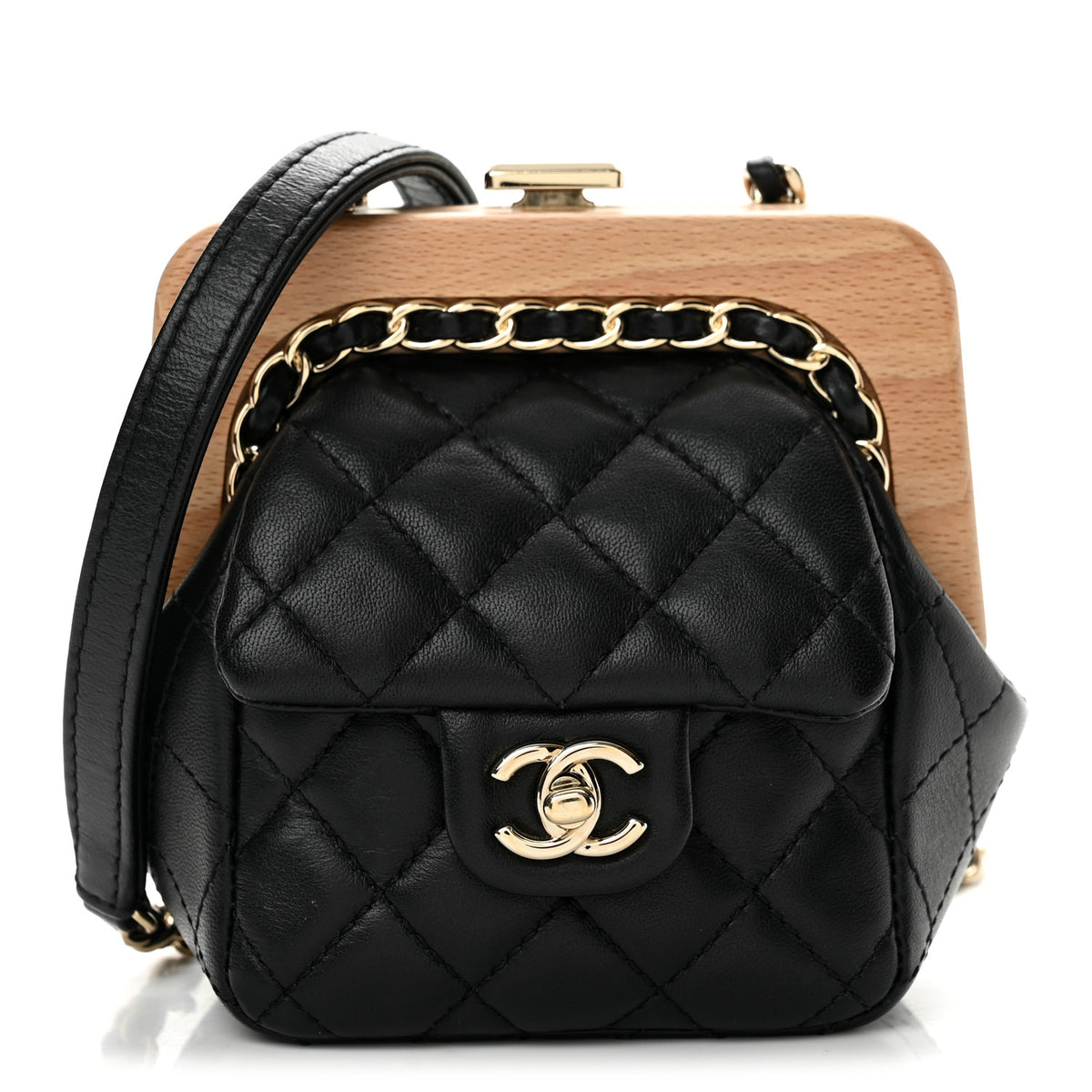 Lambskin Quilted Hollywood Clutch Black