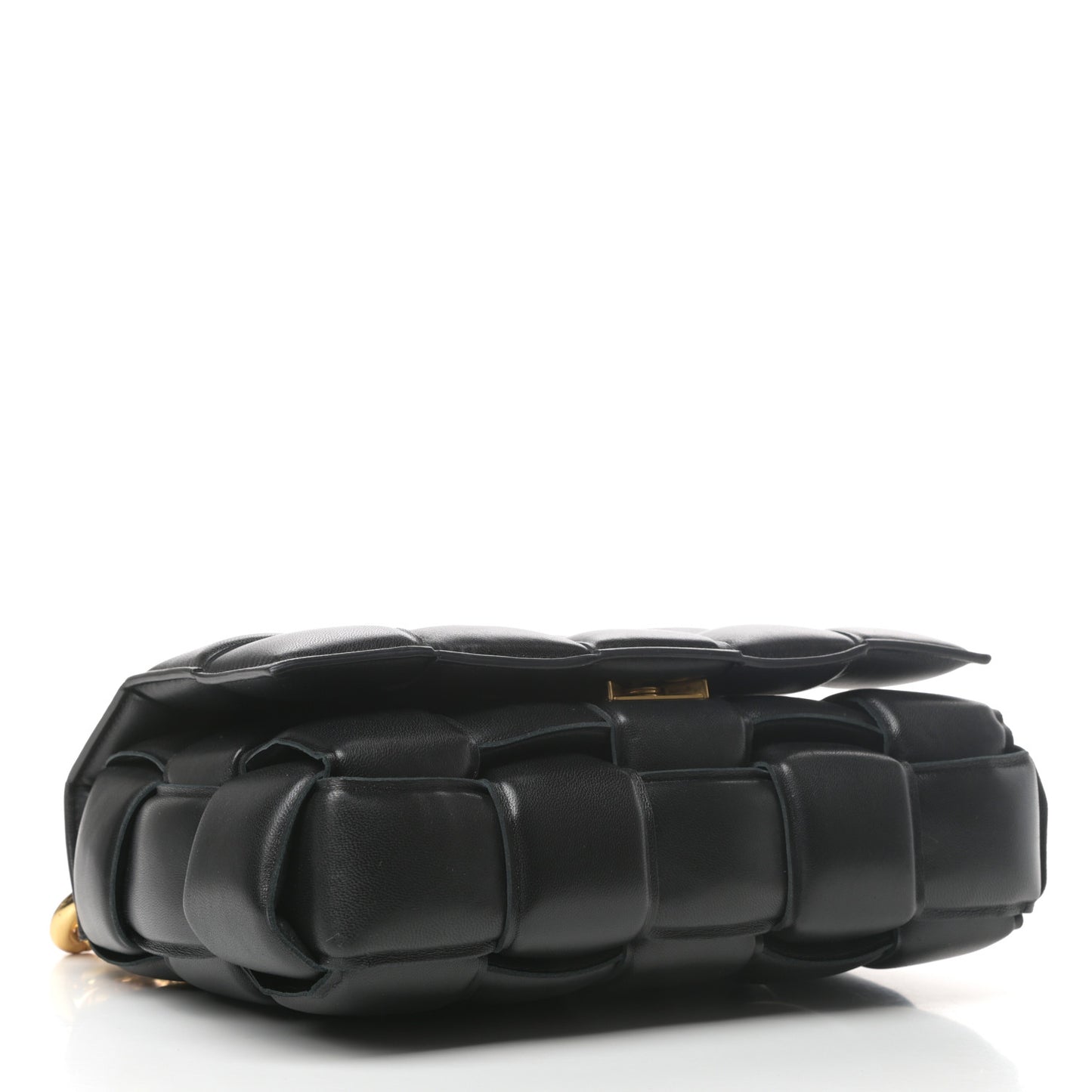 Lambskin Maxi Intreccio Padded Chain Cassette Crossbody Bag Black