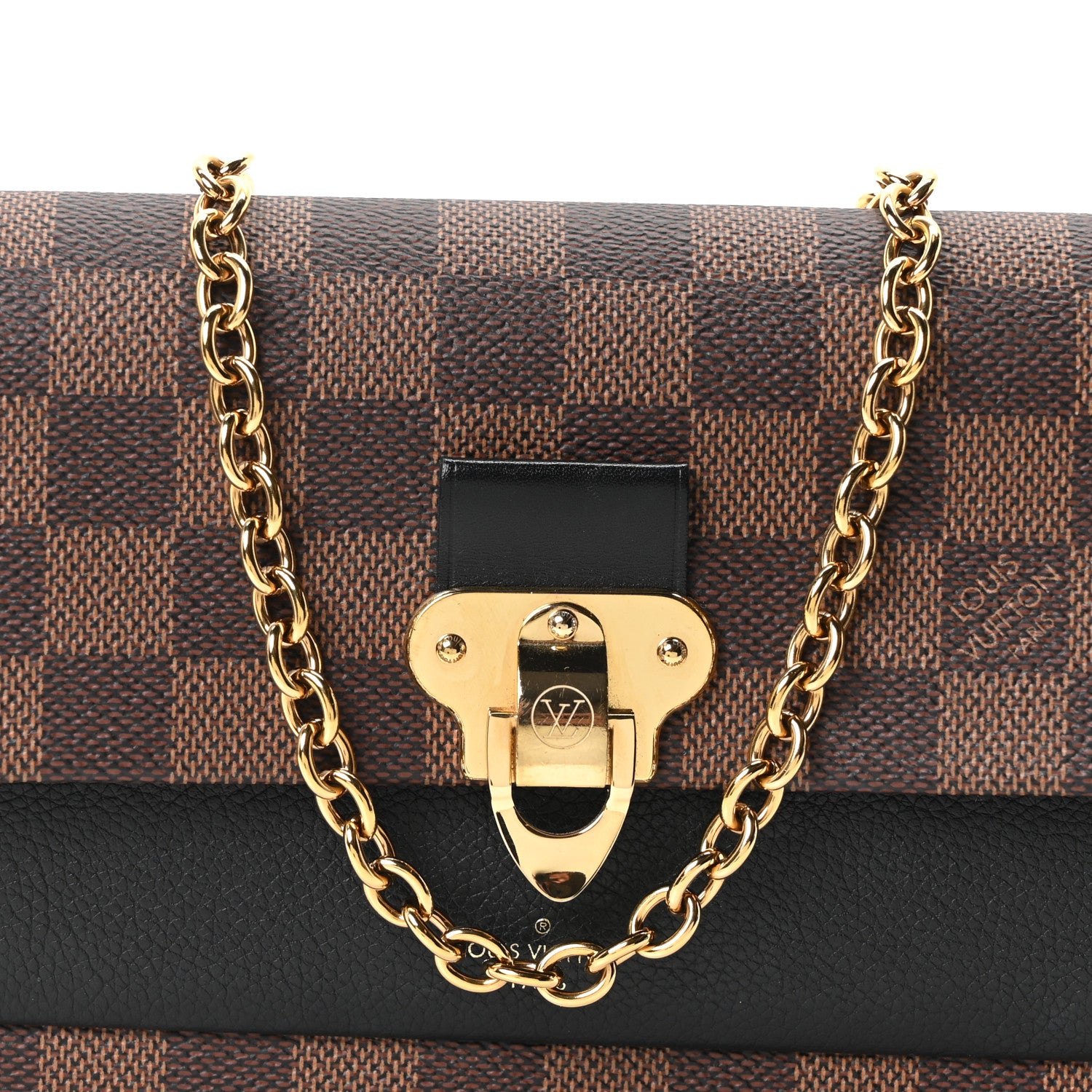 Louis Vuitton Damier Ebene Vavin Chain Wallet Black 12 of 17