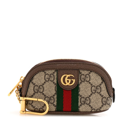 Gucci GG Supreme Monogram Web Ophidia Dome Key Pouch Beige New Acero 1 of 8