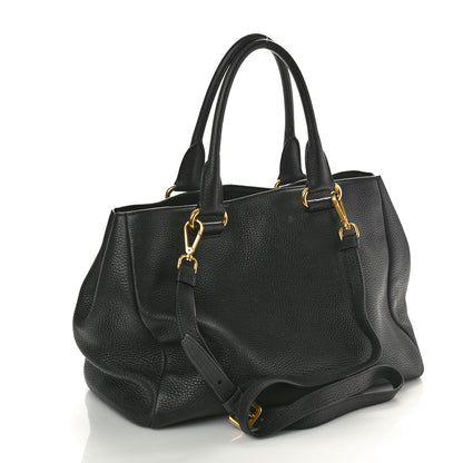 Prada Vitello Daino Shopping Satchel Black 3 of 13
