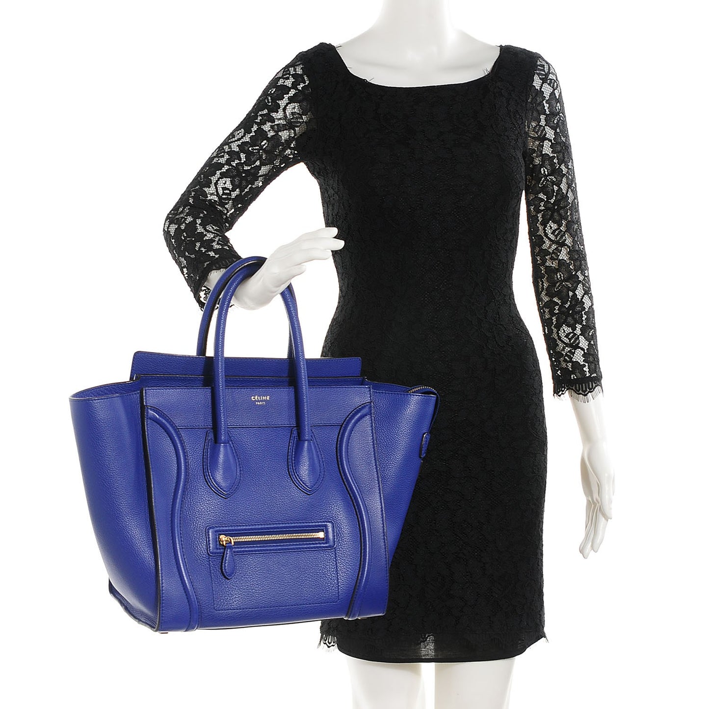 Drummed Calfskin Mini Luggage Indigo