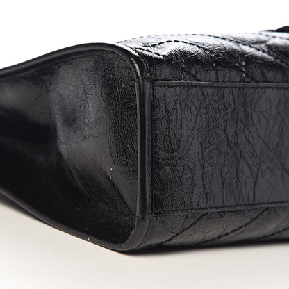Saint Laurent Crinkled Calfskin Matelasse Monogram Medium Niki Shopper Tote Black 7 of 9