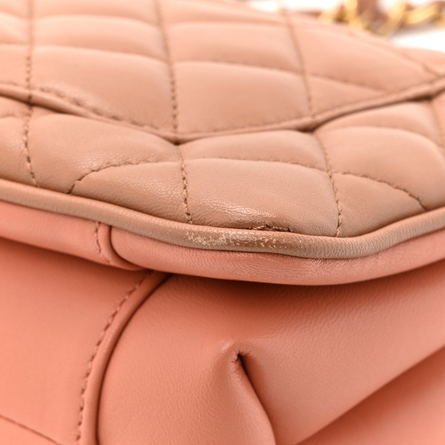 Lambskin Quilted Medium Coco Vintage Flap Beige