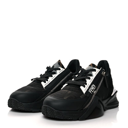 Fendi Nylon Lycra FF Womens Fendi Flow Low Top Sneakers 39 Black Silver Anthracite 3 of 8