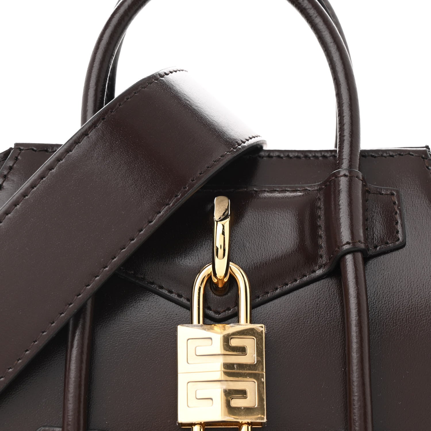 Givenchy Box Calfskin Toy Lock Antigona Shoulder Bag Ebony Brown 7 of 9