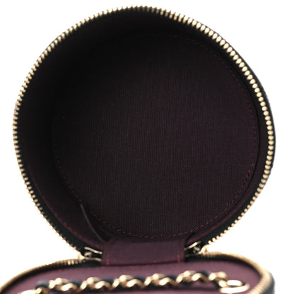 Chanel Lambskin Quilted Round Small Vanity Case With Chain Black 5 of 10