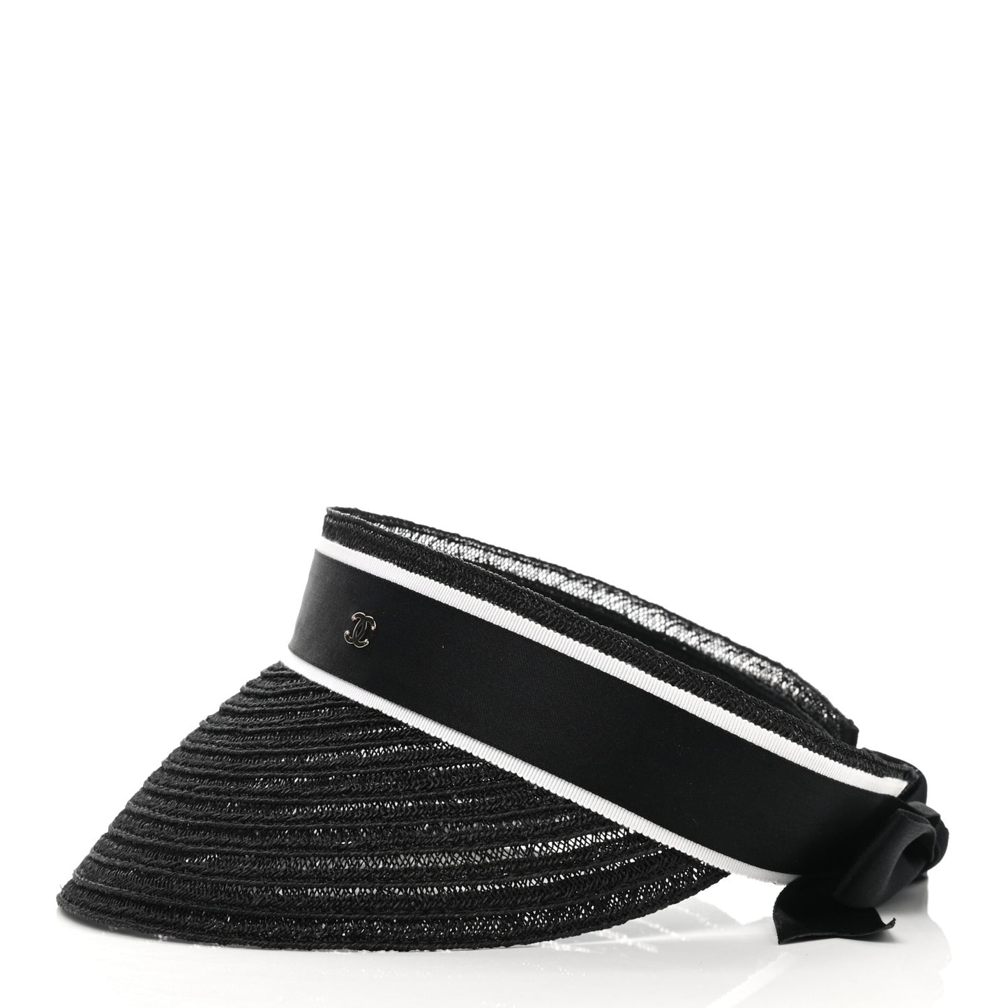 Abaca Cotton Ribbon Visor M Black