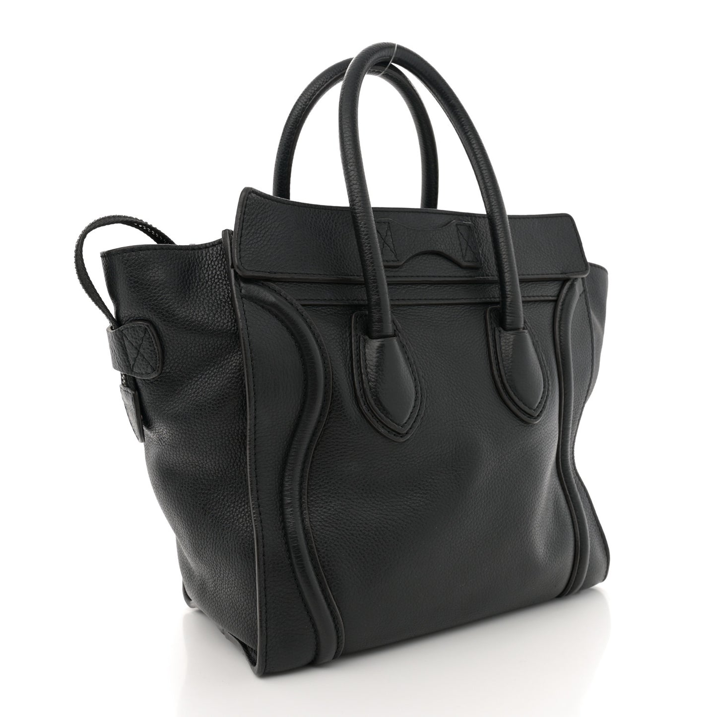 Drummed Calfskin Micro Luggage Black