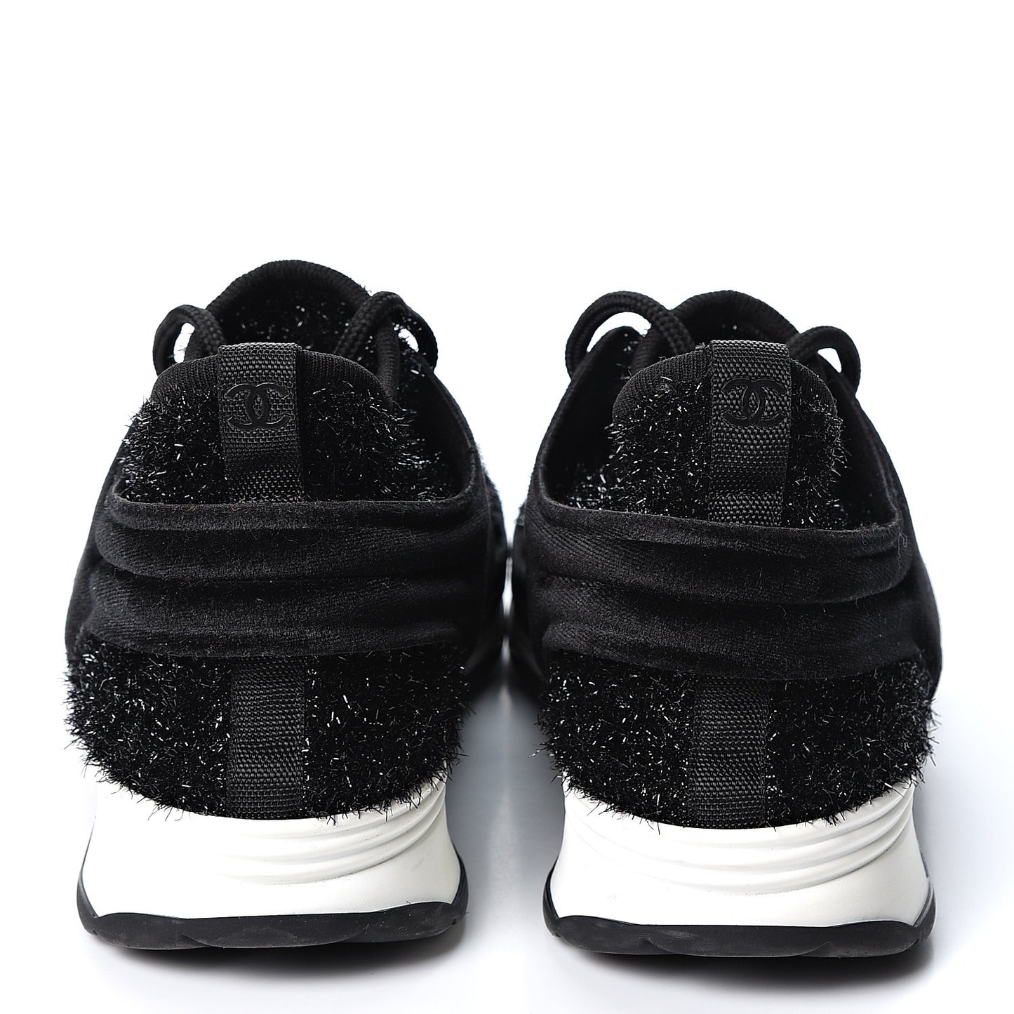 Stretch Fabric Velvet CC Sneakers 40.5 Black