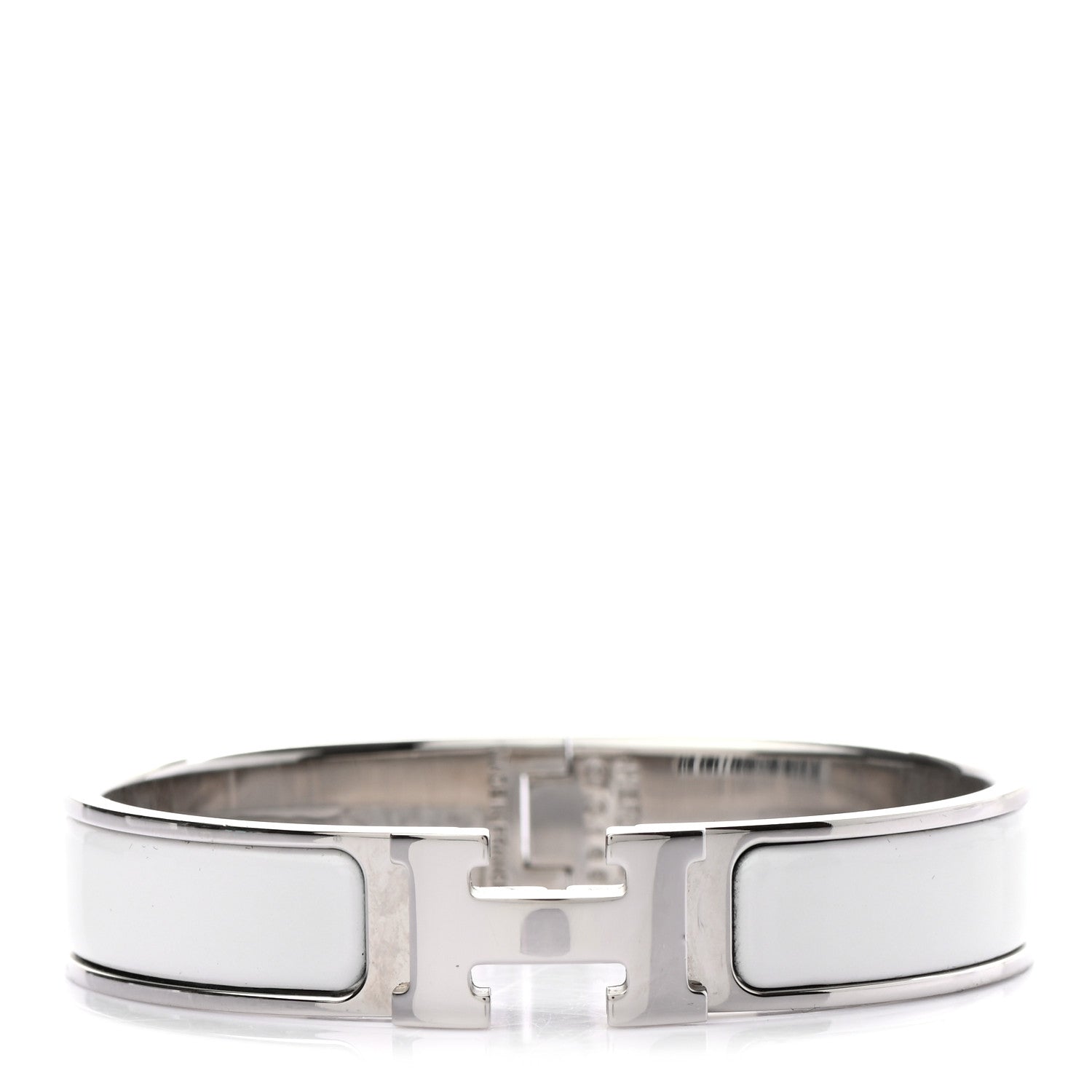 Hermes Enamel Narrow Clic Clac H Bracelet PM White 1 of 4