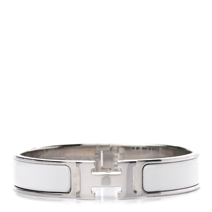 Hermes Enamel Narrow Clic Clac H Bracelet PM White 1 of 4