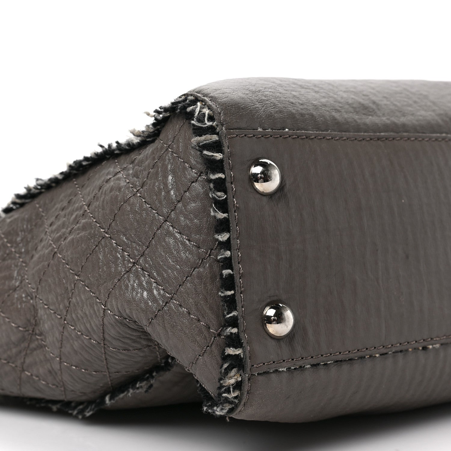 Chanel Glazed Calfskin Tweed Tweedy Shopping Tote Brown 7 of 8