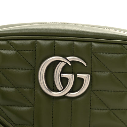 Gucci Calfskin Matelasse Aria Small GG Marmont Chain Shoulder Bag Military Wood 8 of 10