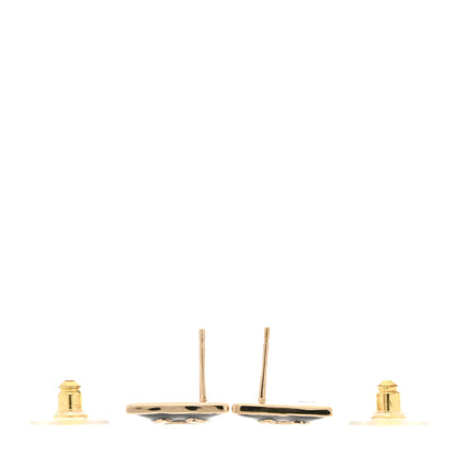 Chanel Enamel CC Square Earrings Black White 3 of 6