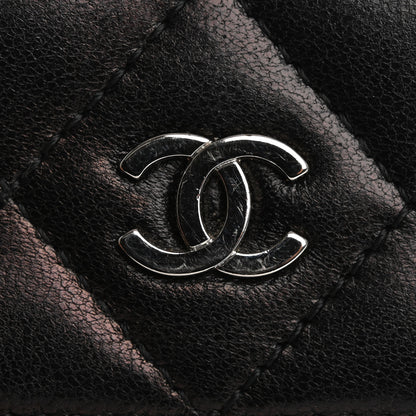 Chanel Lambskin Quilted Compact French Flap Wallet Black 8 of 16