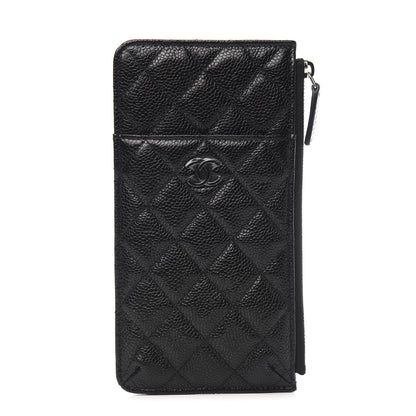 Chanel Caviar Quilted Classic Flat Wallet Pouch Black 1 of 7