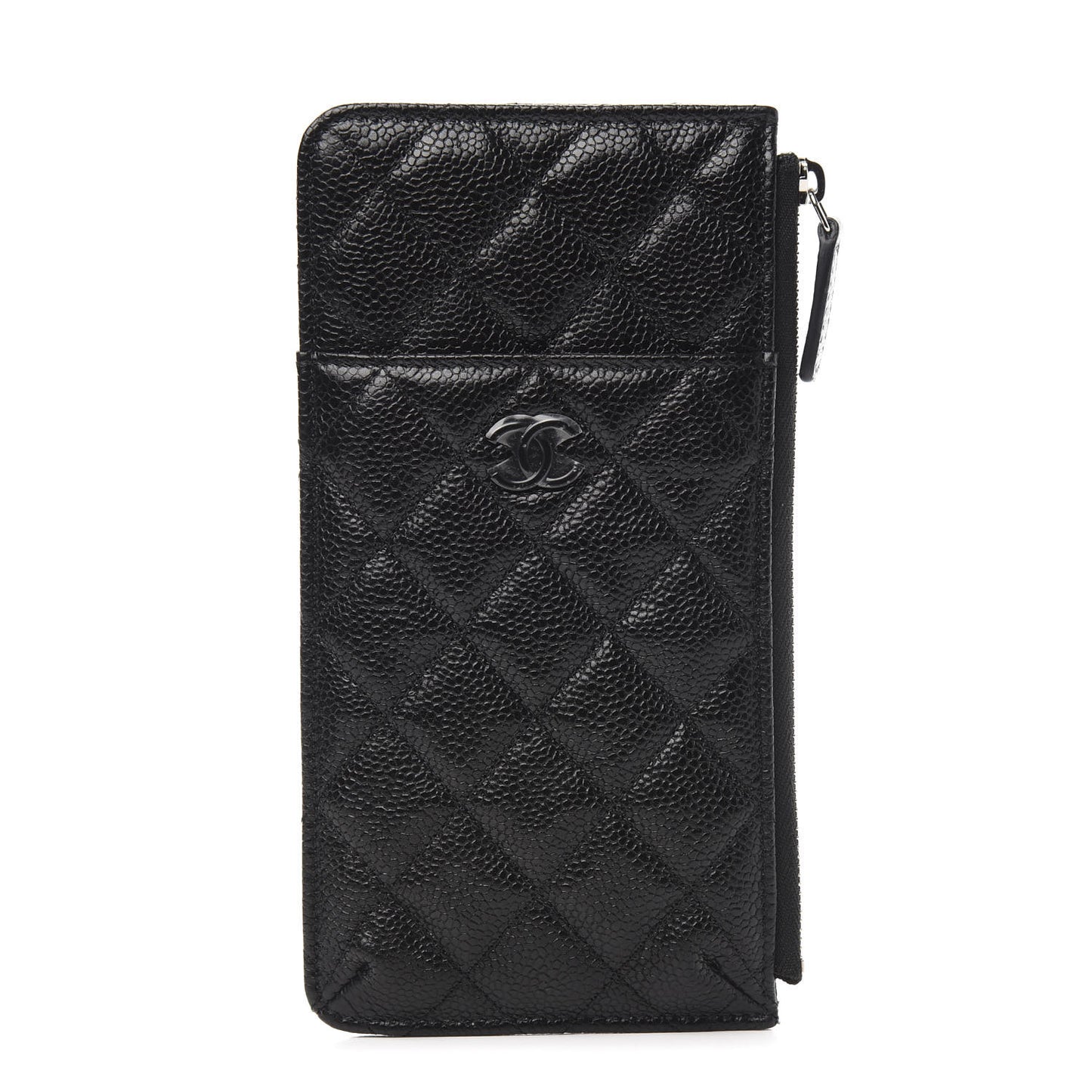 Caviar Quilted Classic Flat Wallet Pouch So Black