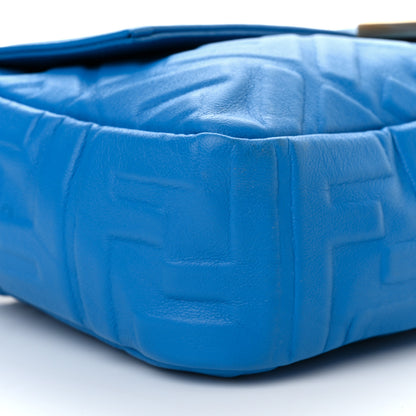 Fendi Nappa FF 1974 Embossed Baguette Blue Royal 9 of 10