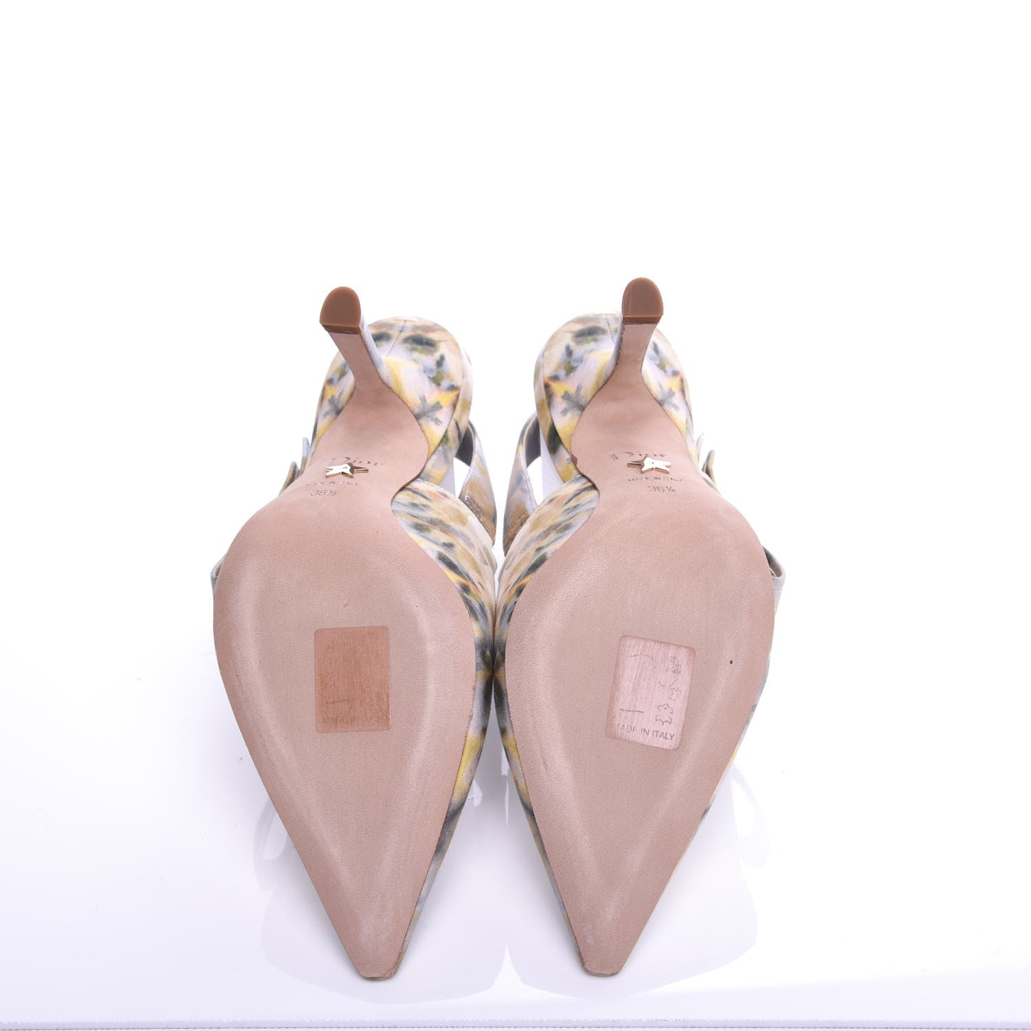 Christian Dior Canvas KaleiDiorscope Sweet-D Slingback Pumps 36.5 Dusty Jade 6 of 10
