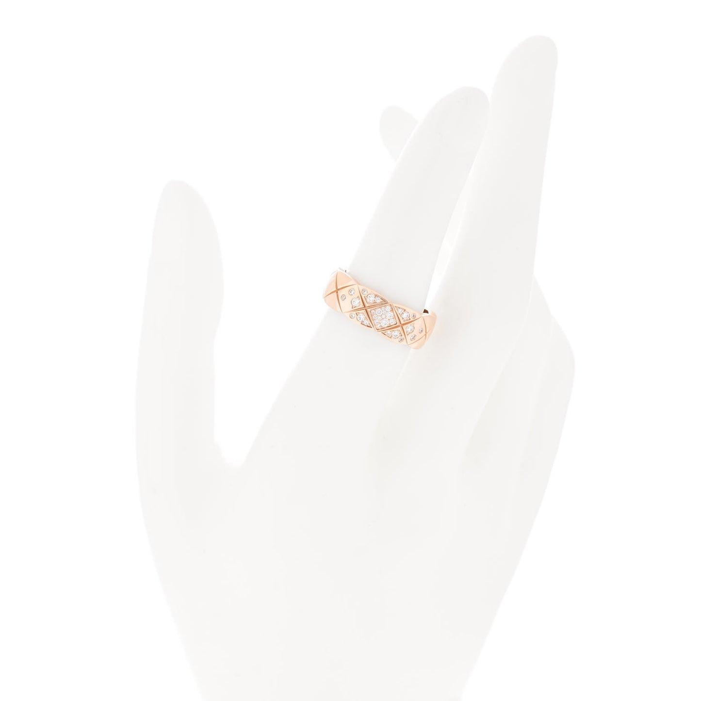 18K Beige Gold Diamond Small Coco Crush Ring 52 6