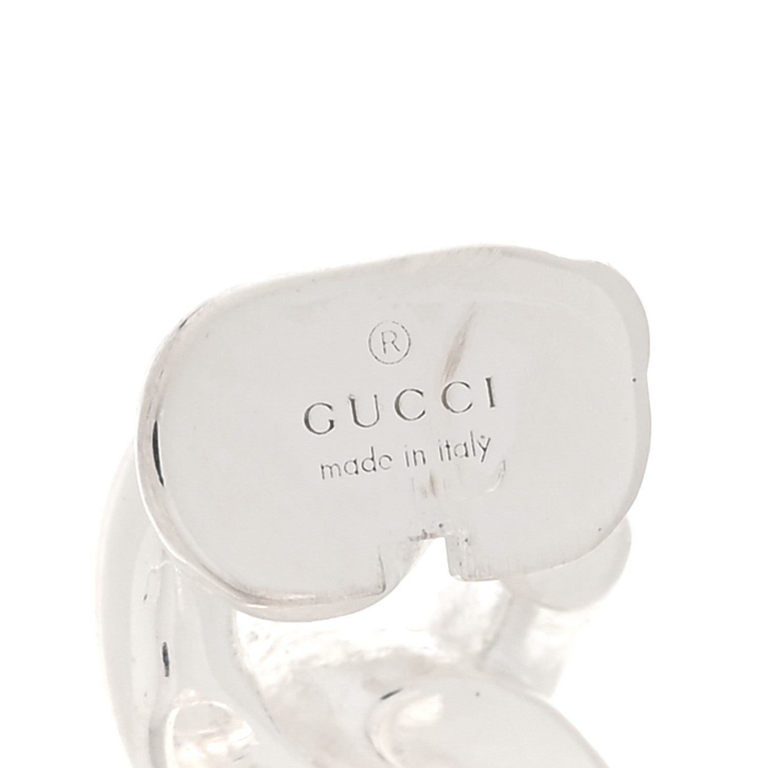 Gucci Sterling Silver GG Chain Hoop Earrings 5 of 5