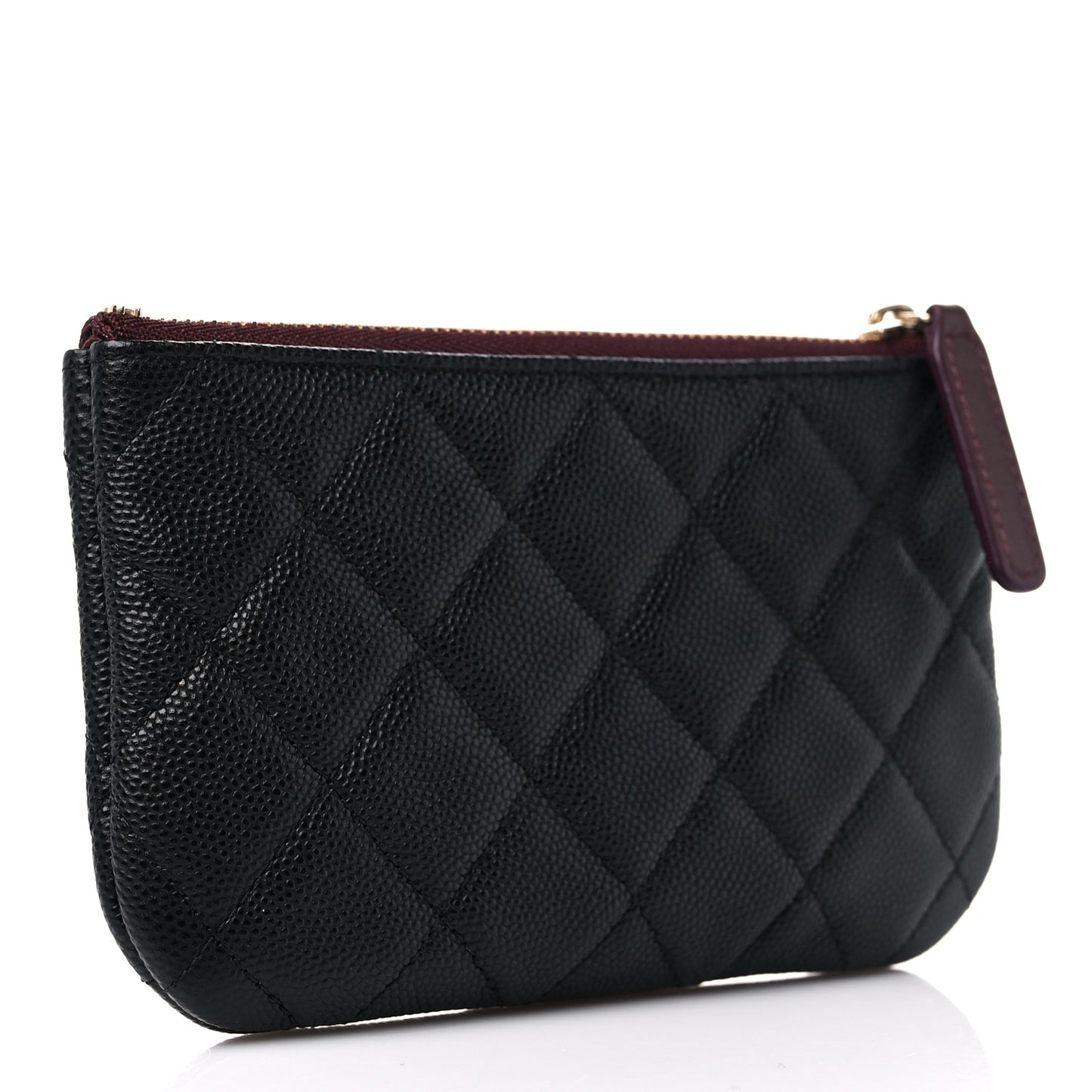 Caviar Quilted Small Cosmetic Case Black