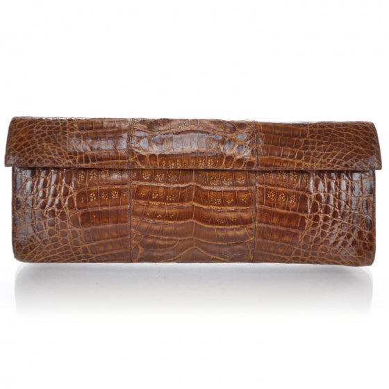 Crocodile Clutch Cognac