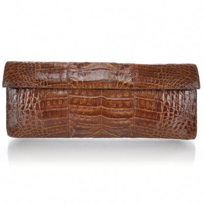 Nancy Gonzalez Crocodile Clutch Cognac 1 of 6
