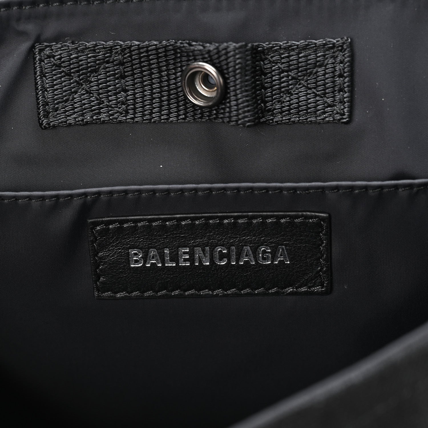 Balenciaga Canvas Pierced Army Messenger Bag Black 1878845
