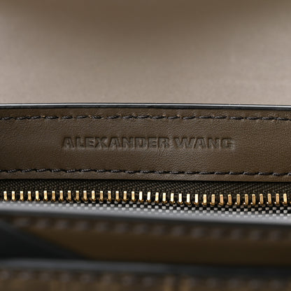 Alexander Wang Crocodile Lizard Embossed Calfskin Prisma Envelope Crossbody Black Military 6 of 11