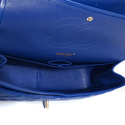 Chanel Lambskin Quilted Jumbo Double Flap Dark Blue 6 of 9