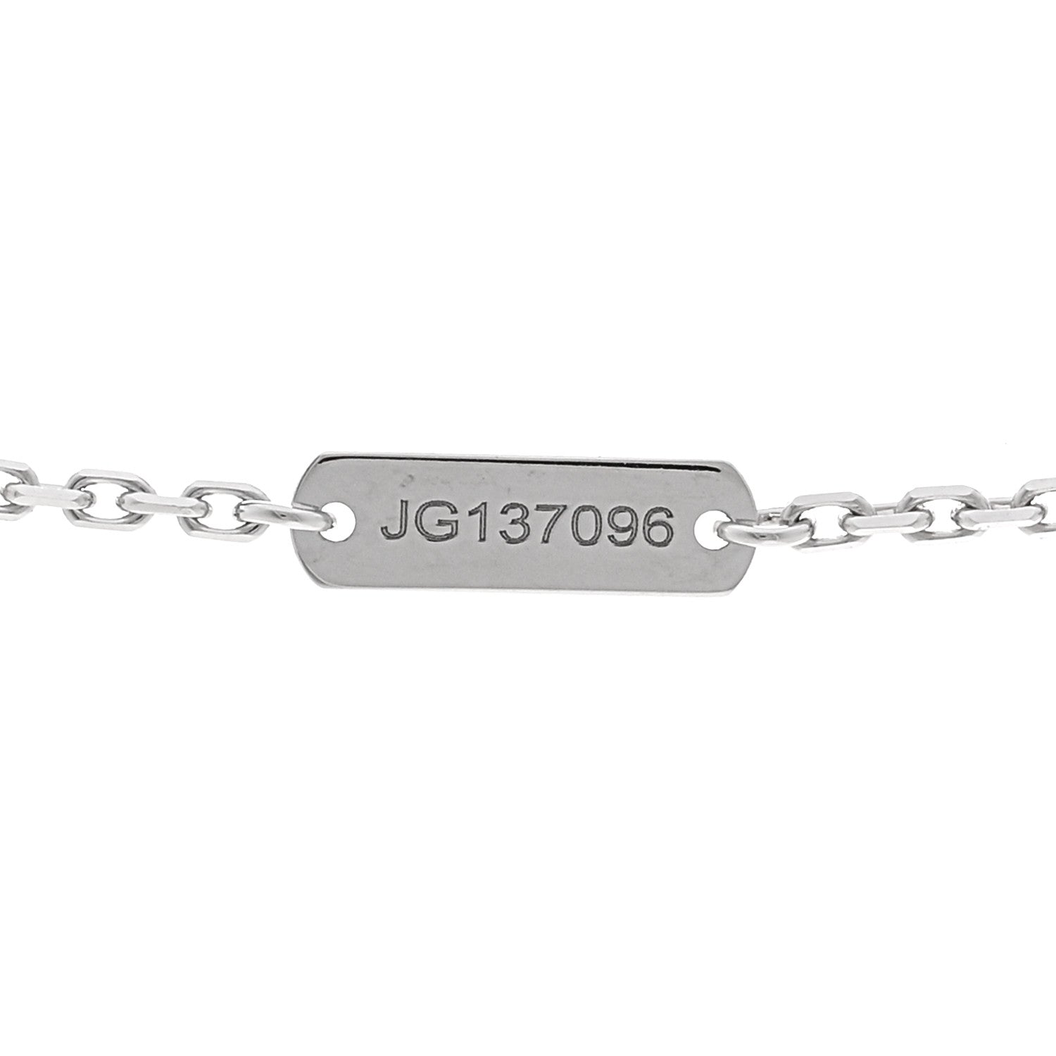 Van Cleef & Arpels 18K White Gold Guilloche Vintage Alhambra Pendant Necklace 5 of 6