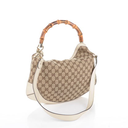 Gucci Monogram Medium Peggy Bamboo Top Handle Bag Off White 3 of 9
