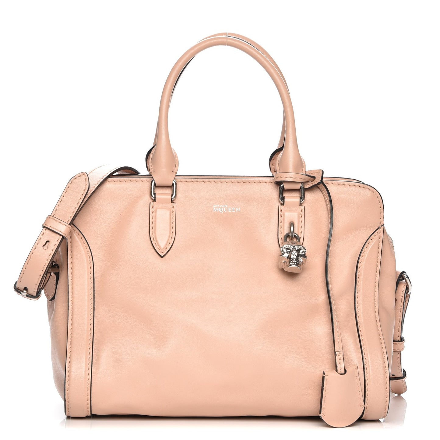 Calfskin Small Skull Padlock Zip Around Tote Boudoir