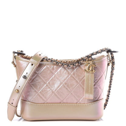 Chanel Iridescent Aged Calfskin Quilted Small Gabrielle Hobo Light Pink 1 of 10
