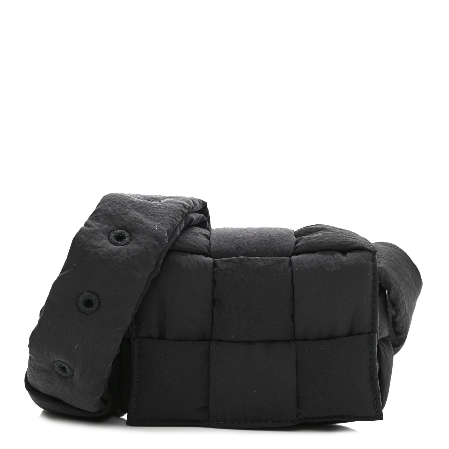 Nylon Intrecciato Mini Padded Tech Candy Cassette Bag Black