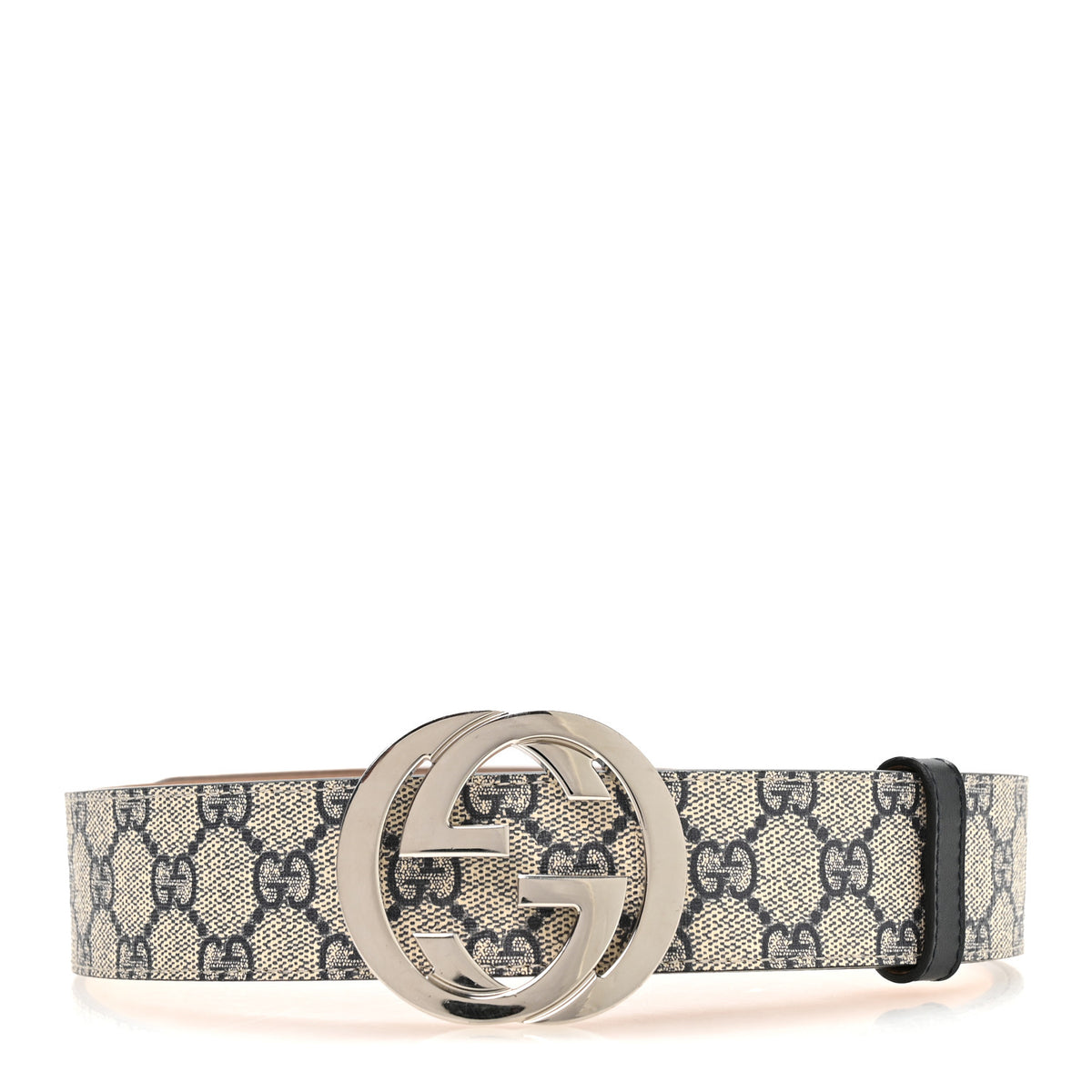 Gucci GG Supreme Monogram Selleria Calfskin Interlocking G 40mm Belt 100 40 Beige Ebony Cocoa 1 of 5