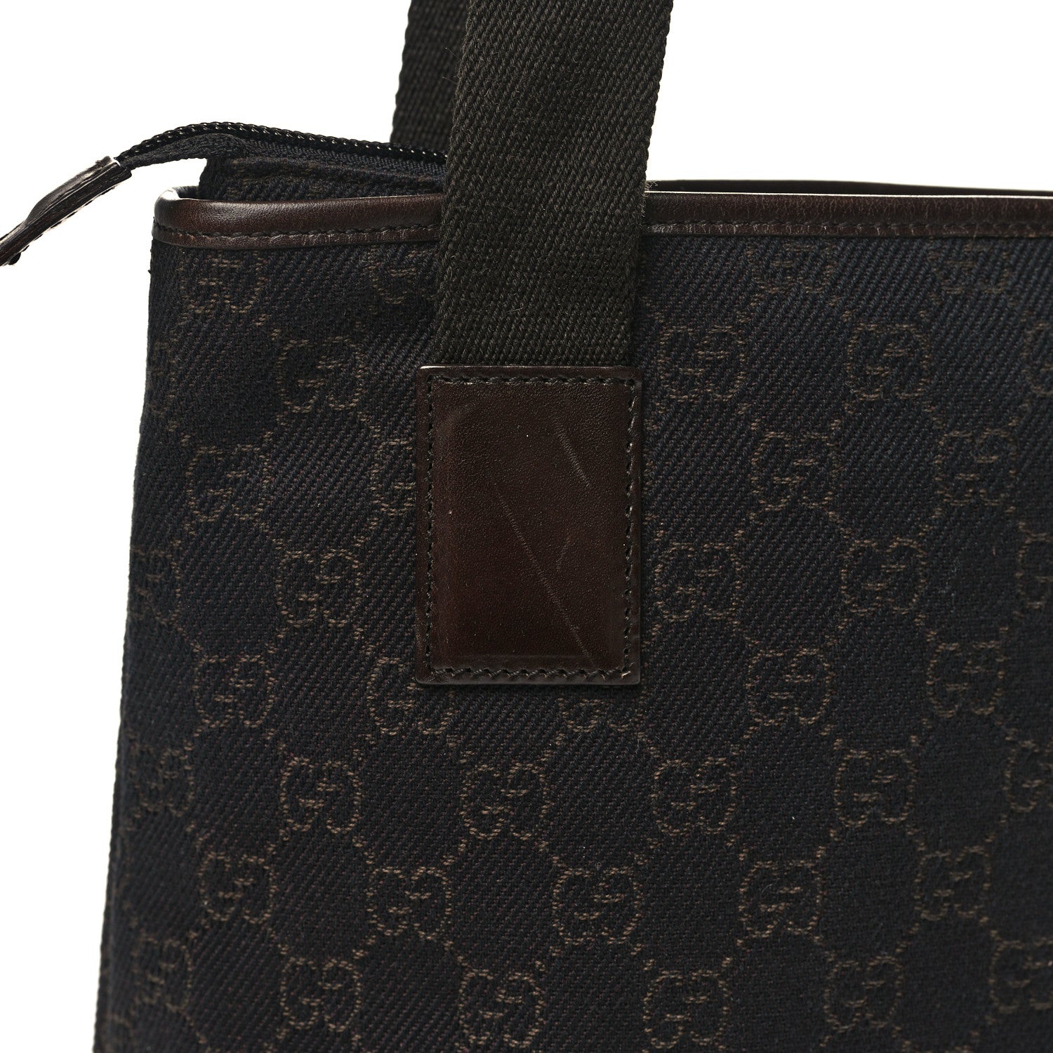 Gucci Denim Monogram Tote Bag Dark Brown 11 of 11