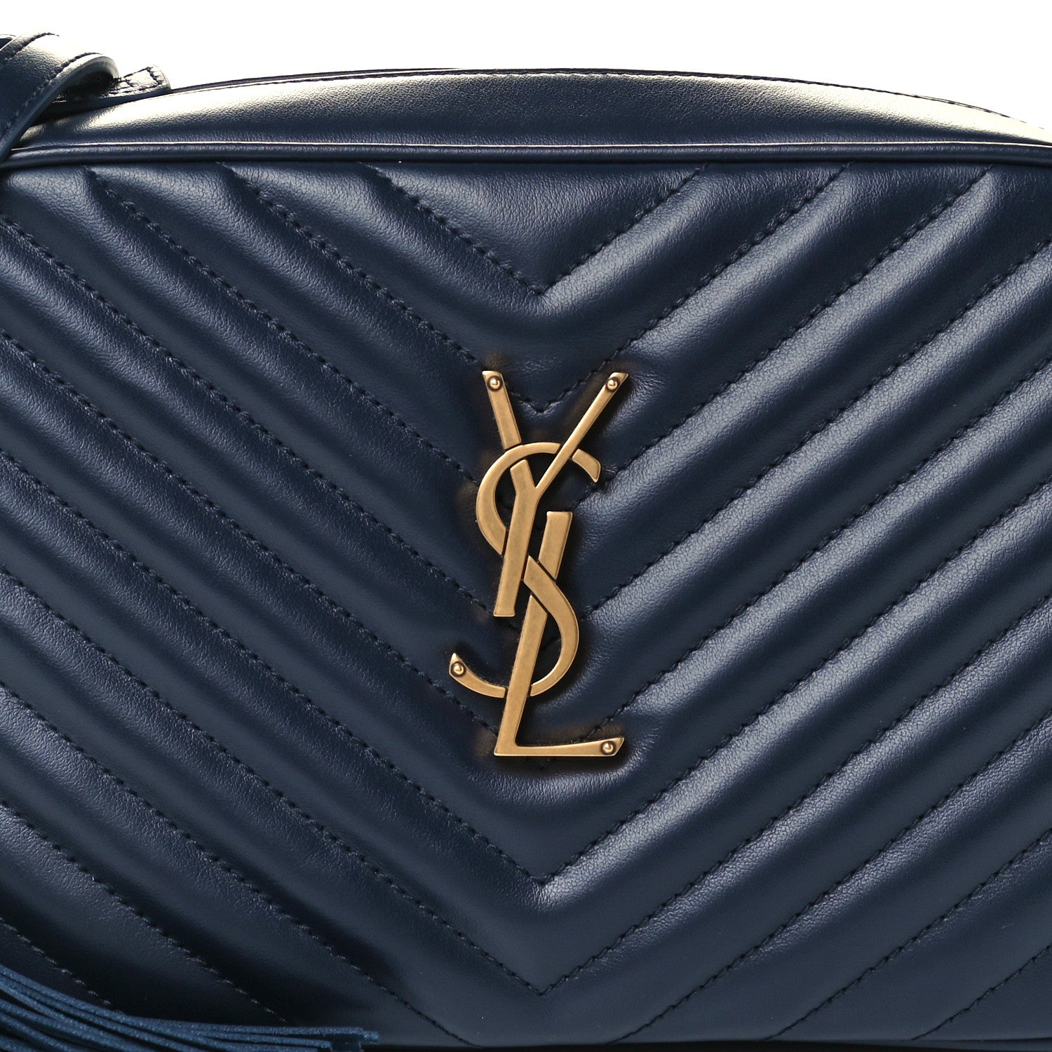 Saint Laurent Calfskin Matelasse Monogram Lou Camera Bag Deep Marine 8 of 10