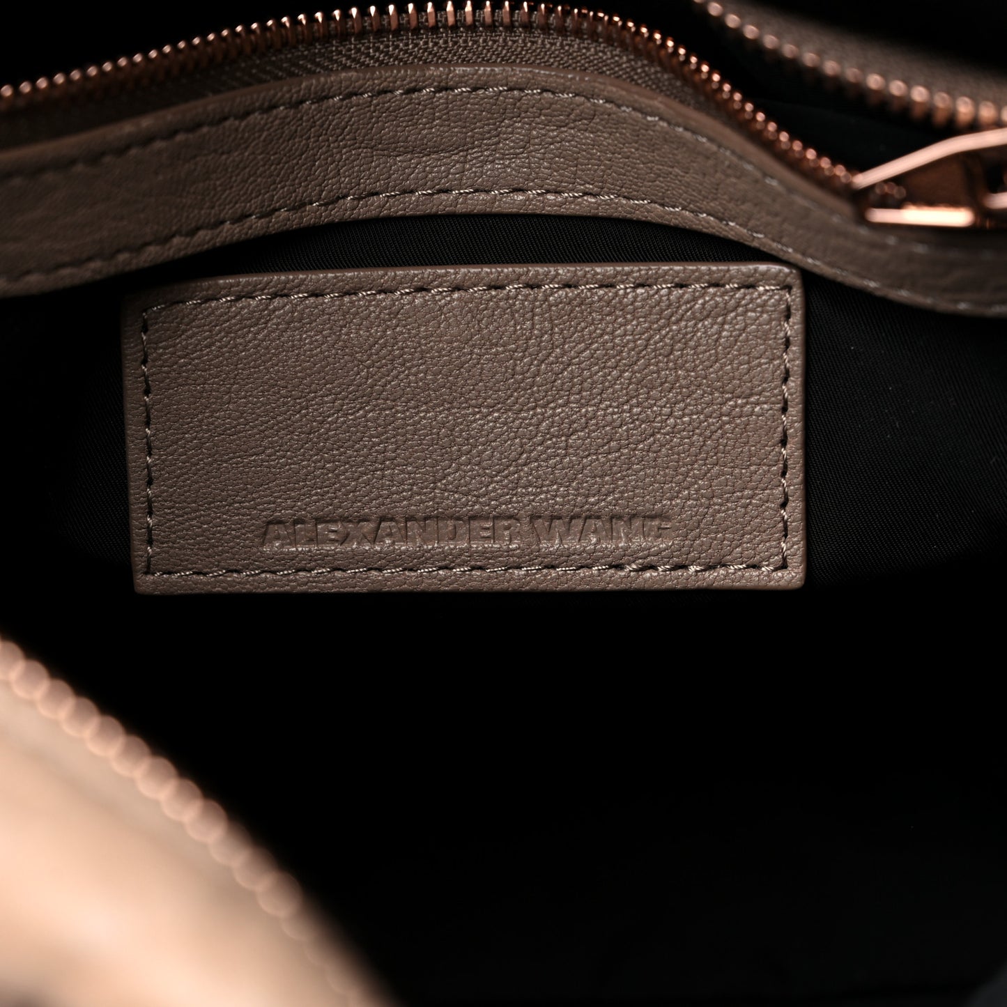 Pebbled Lambskin Rocco Latte Rose Gold Hardware