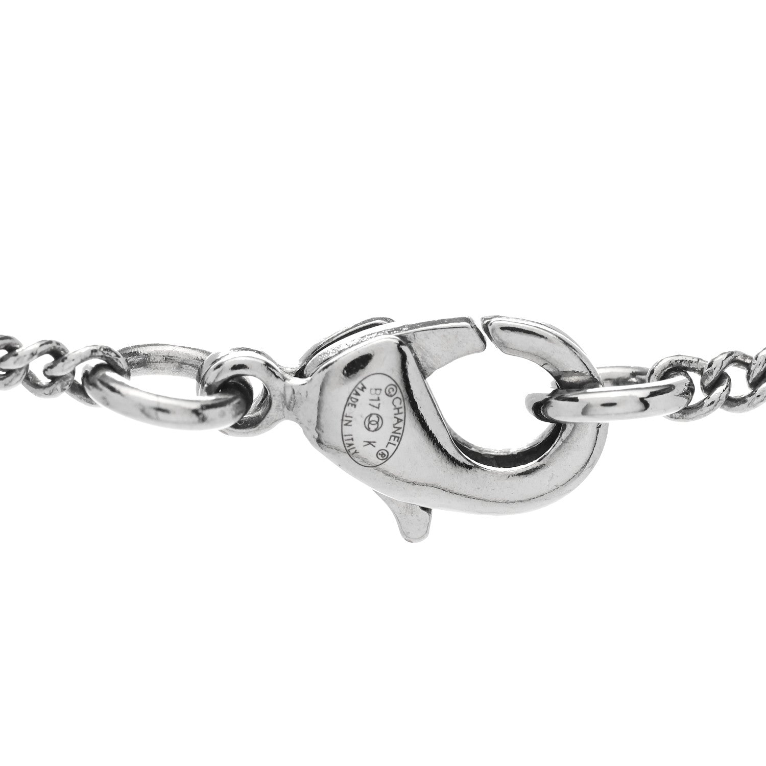 Chanel Crystal Star CC Pendant Necklace Silver 4 of 5