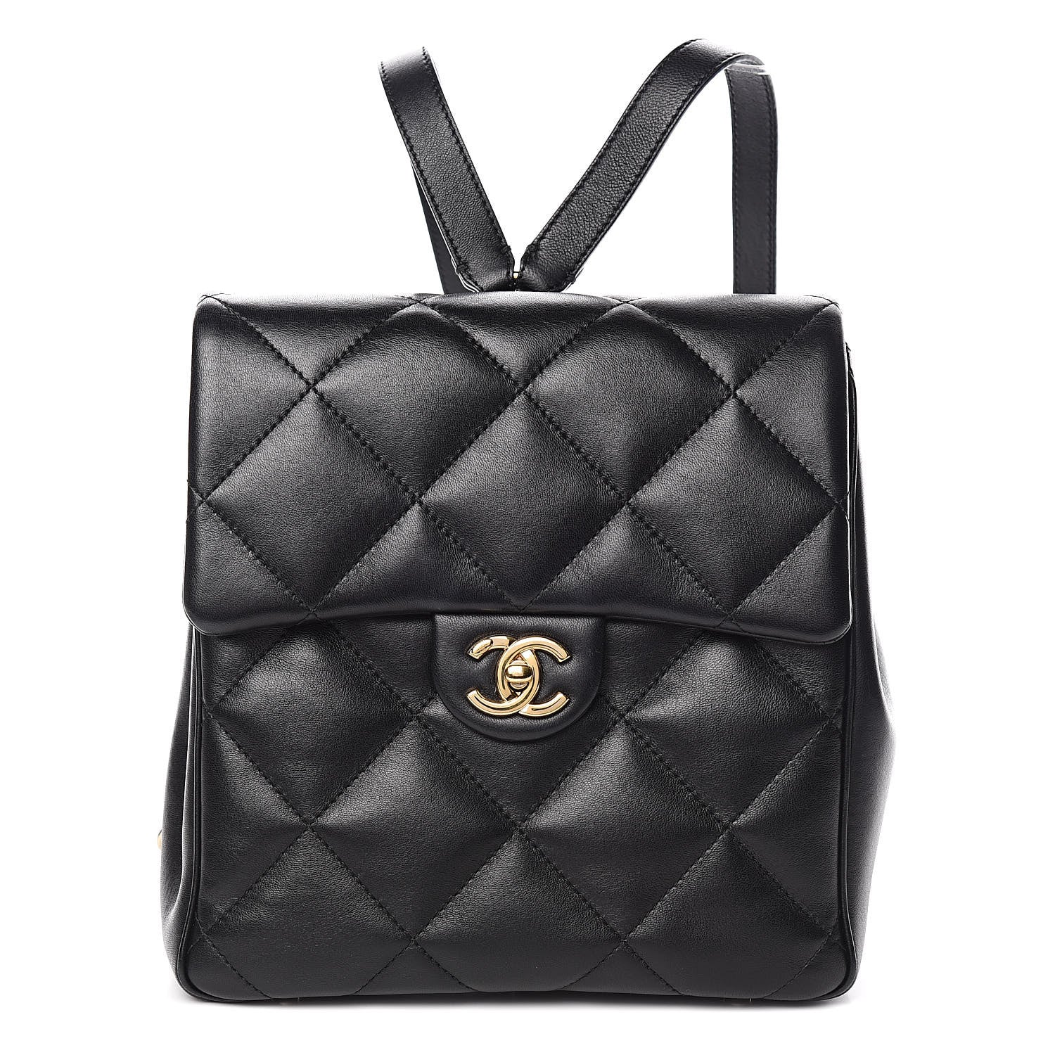 Chanel Lambskin Quilted Chain Backpack Black 1 of 17