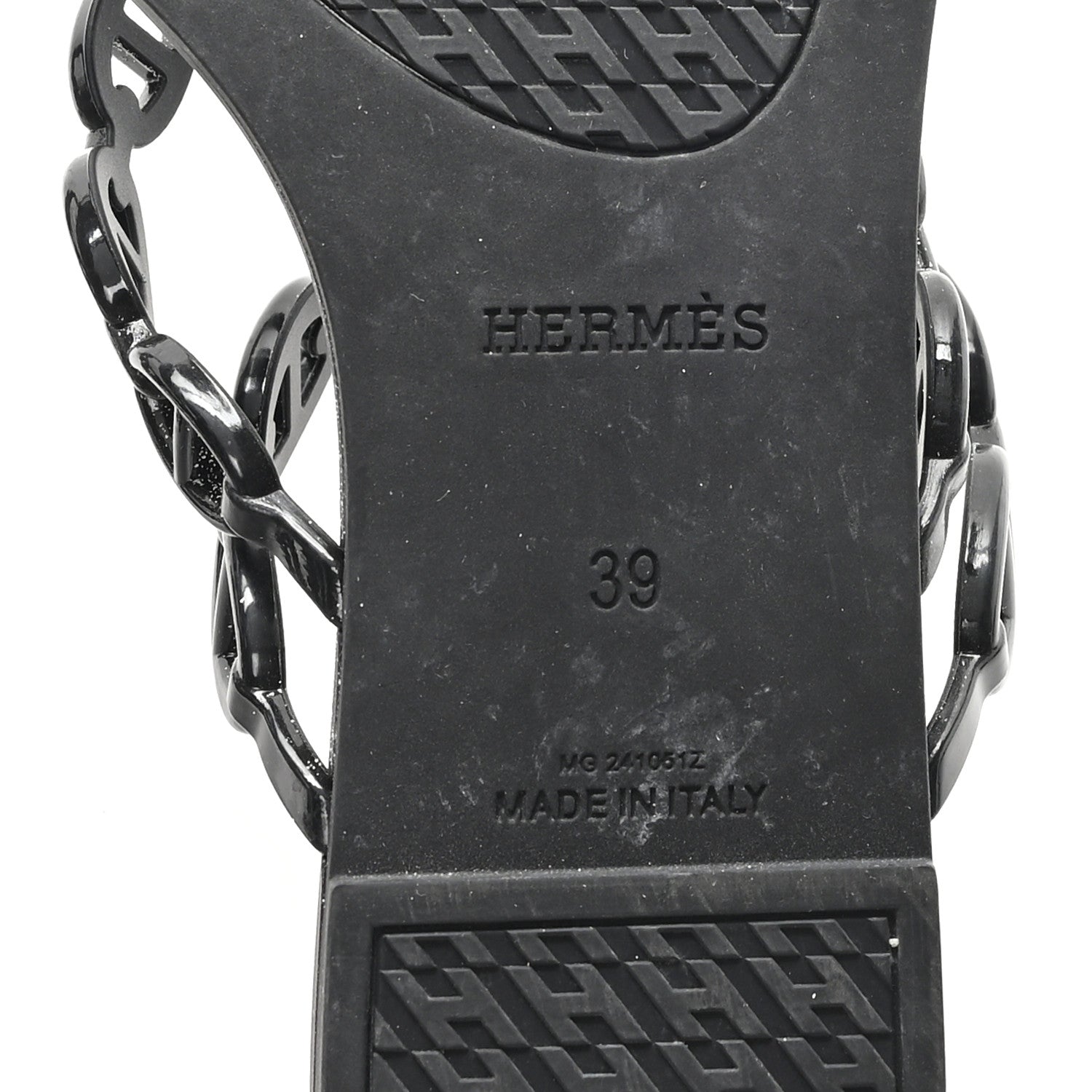 Hermes Rubber Womens Island Sandals 39 Black 7 of 8