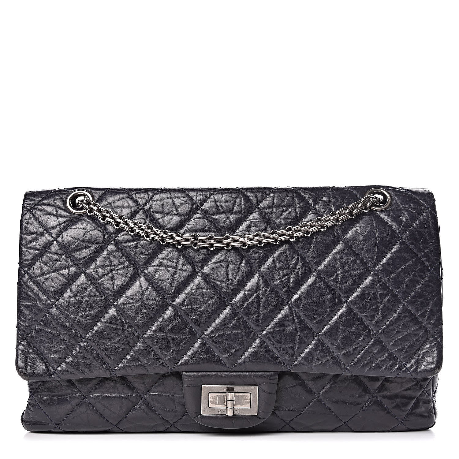 Chanel Aged Calfskin Quilted 2.55 Reissue 227 Flap Navy Blue 1 of 17