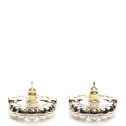 Chanel Pearl Quilted CC Flap Bag Earrings Gold 3 of 4