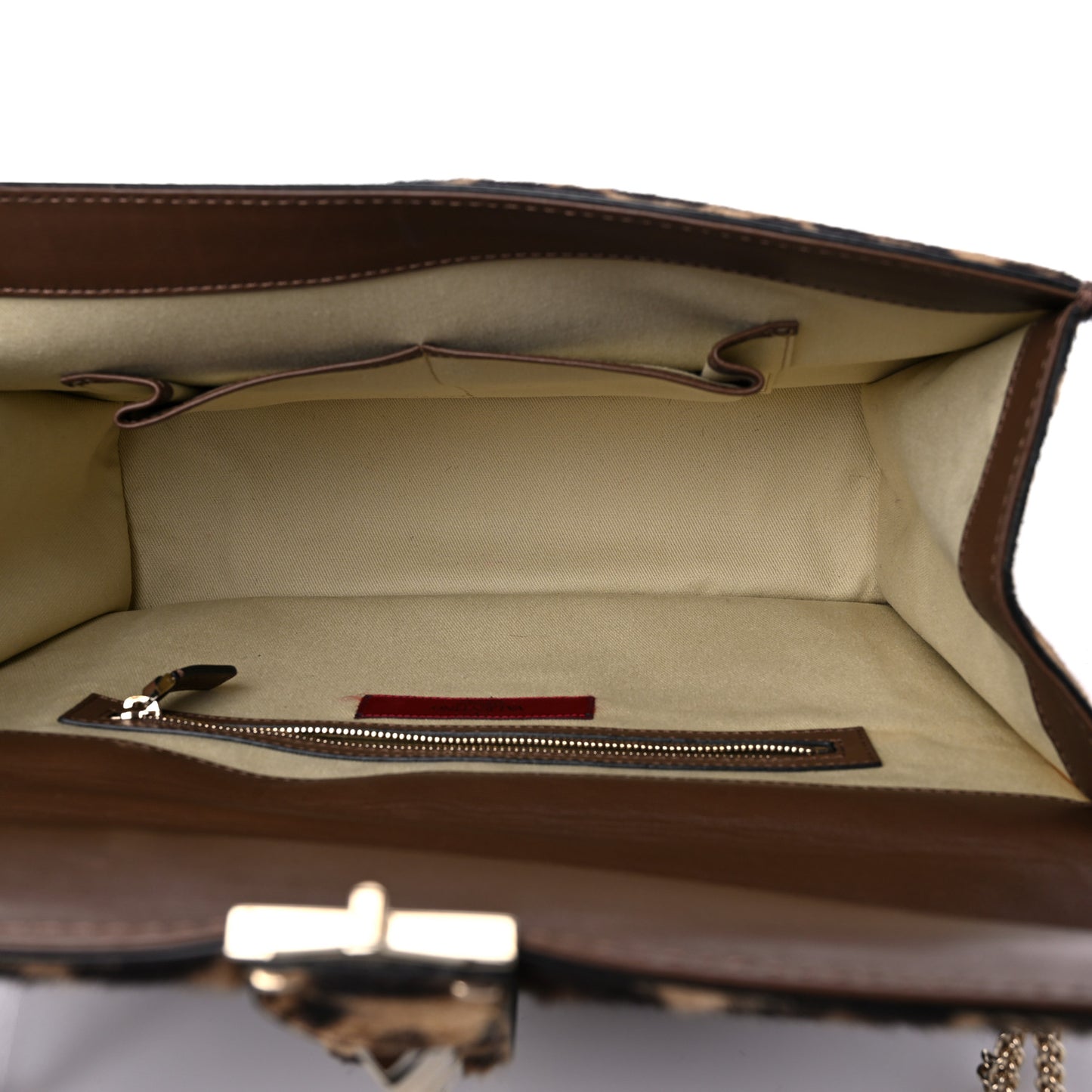 Calf Hair Leopard Print Large Glam Lock Rockstud Flap