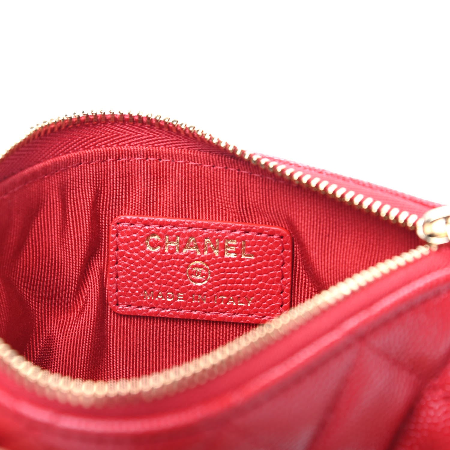 Chanel Caviar Quilted Small Cosmetic Case Red 6 of 8